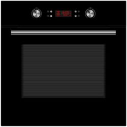 Montpellier SFOP94MFGG Built-in Electric Single Fan Oven + Gas on Glass Hob Pack  in Black